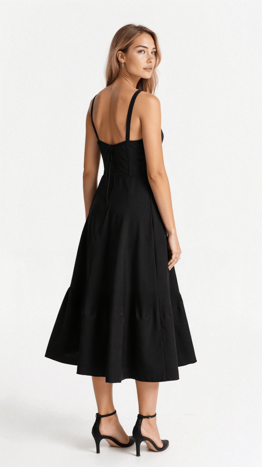 Clarissa corset midi dress with sweetheart neckline and flared skirt - view 4