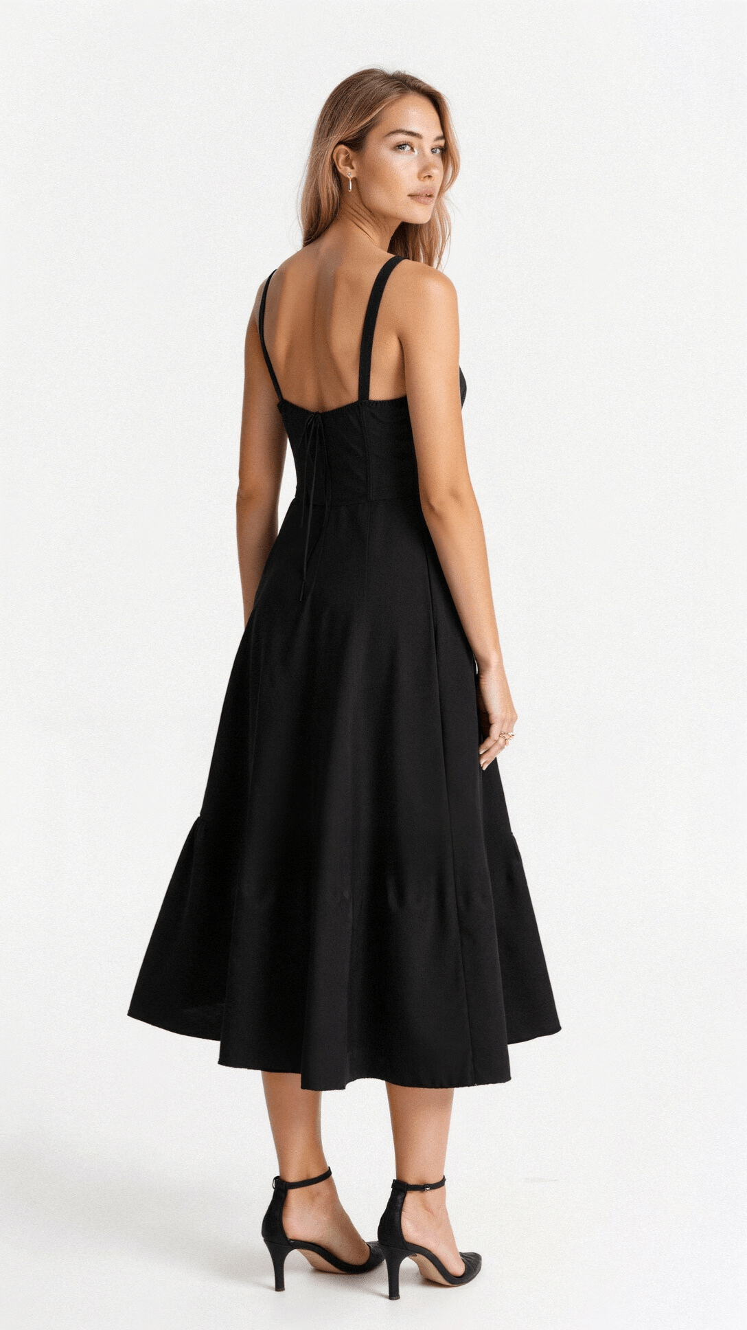 Clarissa corset midi dress with sweetheart neckline and flared skirt - view 4