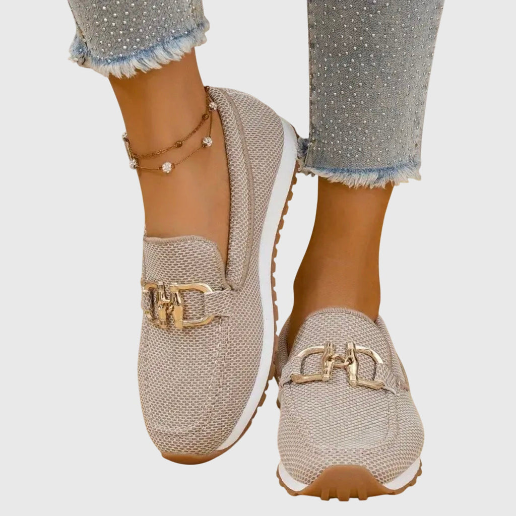 Nadia orthopedic horsebit knit loafers — front view