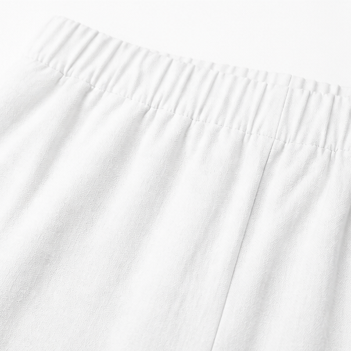 Women's elastic waist capri pants with straight leg and button-trim split hem - view 9