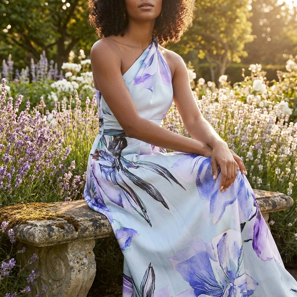 Gemma | Floral Print Halter Neck Holiday Maxi Dress