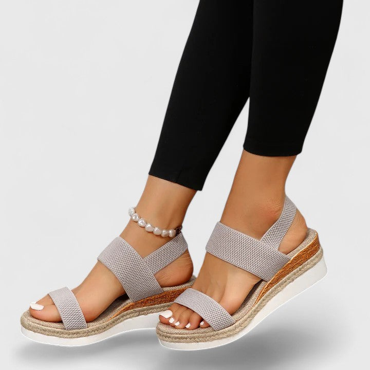 Merill orthopedic espadrille flatform sandals — full-length view