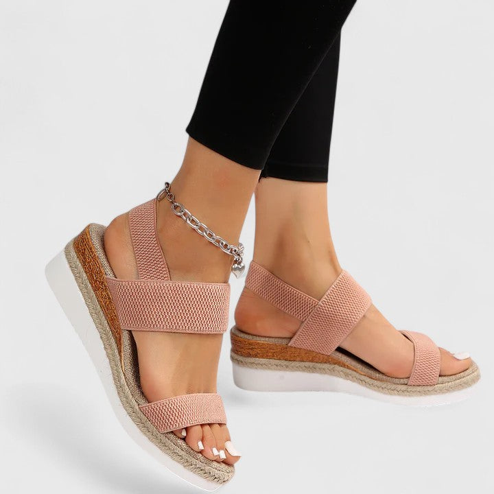 Merill orthopedic espadrille flatform sandals — front view