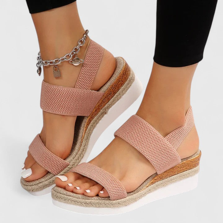 Merill orthopedic espadrille flatform sandals — back view