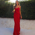 Victoria | Asymmetric Ruffle Spaghetti Strap Formal Maxi Dress