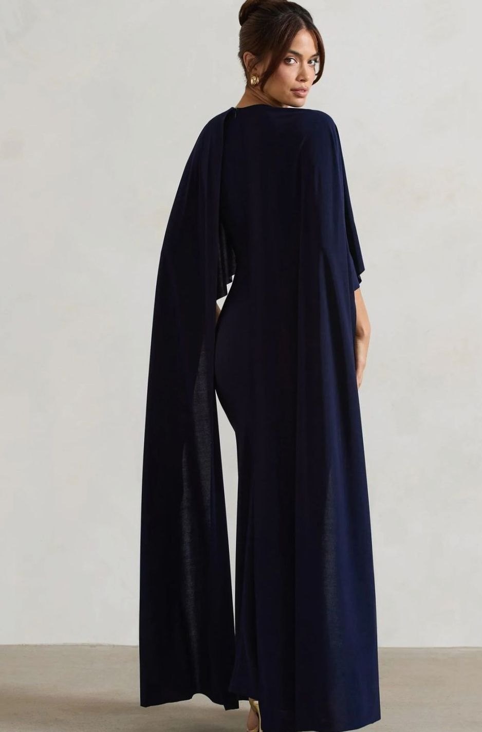 Scarlett | Stretch Jersey Cape Sleeve Bodycon Maxi Dress