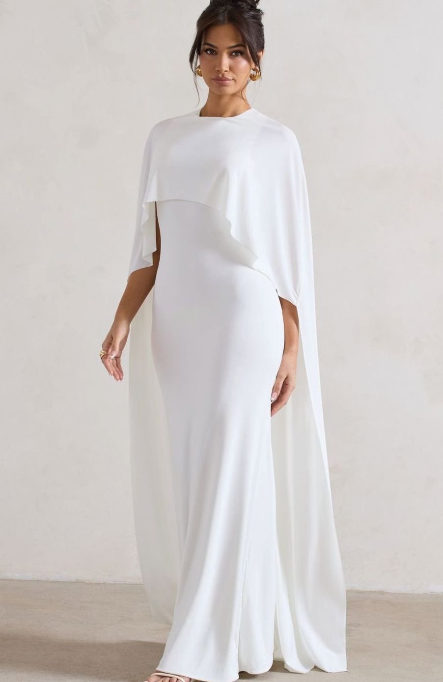 Scarlett | Stretch Jersey Cape Sleeve Bodycon Maxi Dress