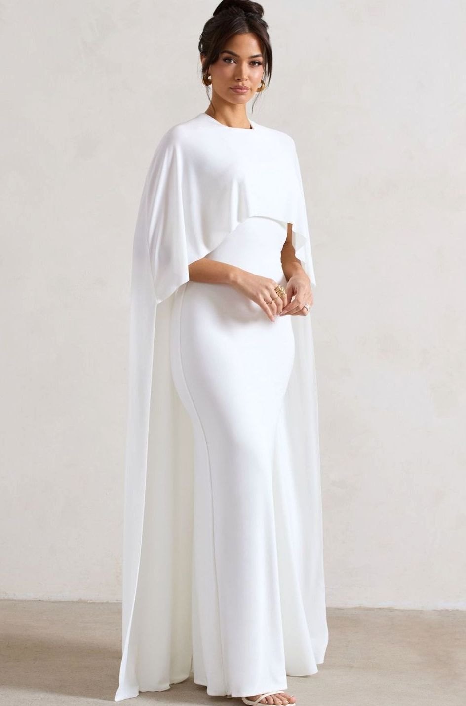 Scarlett | Stretch Jersey Cape Sleeve Bodycon Maxi Dress