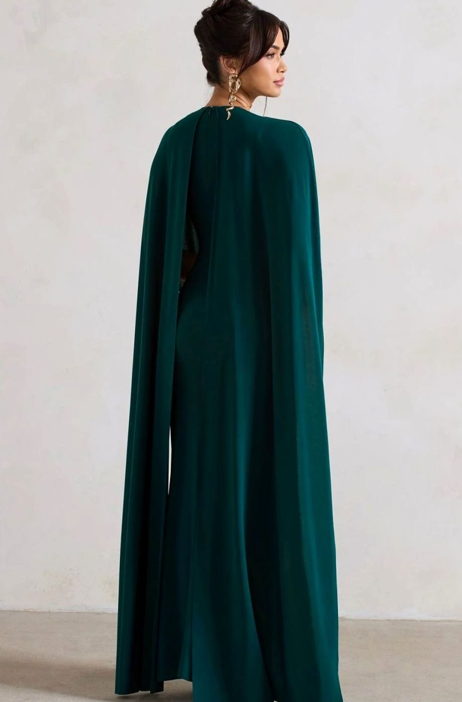 Scarlett | Stretch Jersey Cape Sleeve Bodycon Maxi Dress