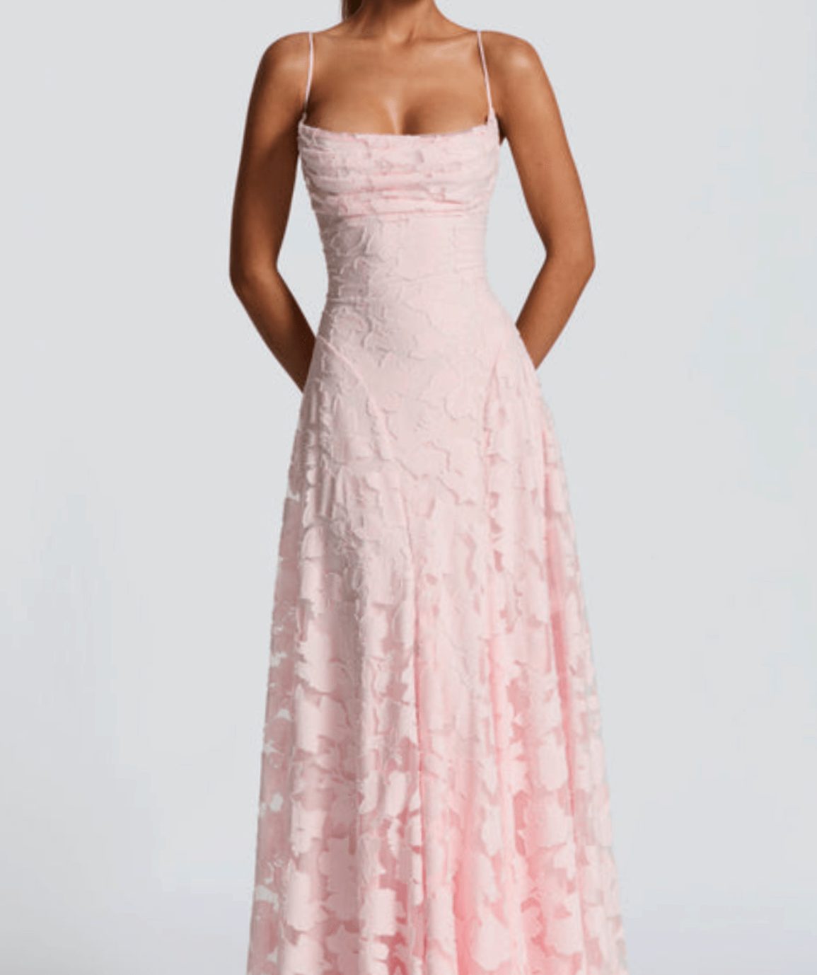 Evelyn | Floral Spaghetti Strap Wedding Guest Maxi Dress