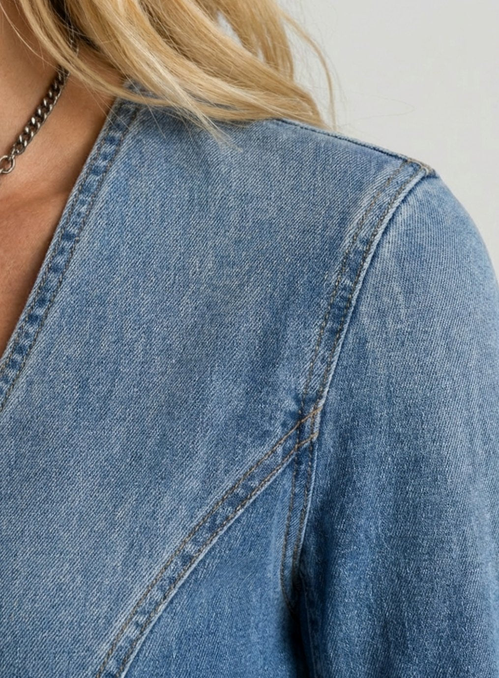 Charlotte | Long Sleeve Button Front Denim Maxi Dress