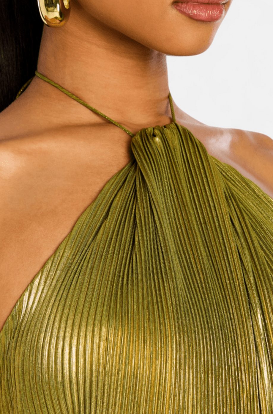 Harper | Halter Neck Pleated Wedding Guest Maxi Dress