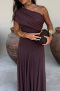 Helena | One Shoulder Pleated Formal Maxi Dress