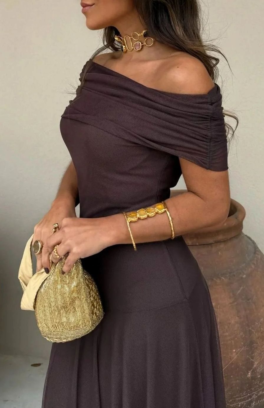 Helena | One Shoulder Pleated Formal Maxi Dress