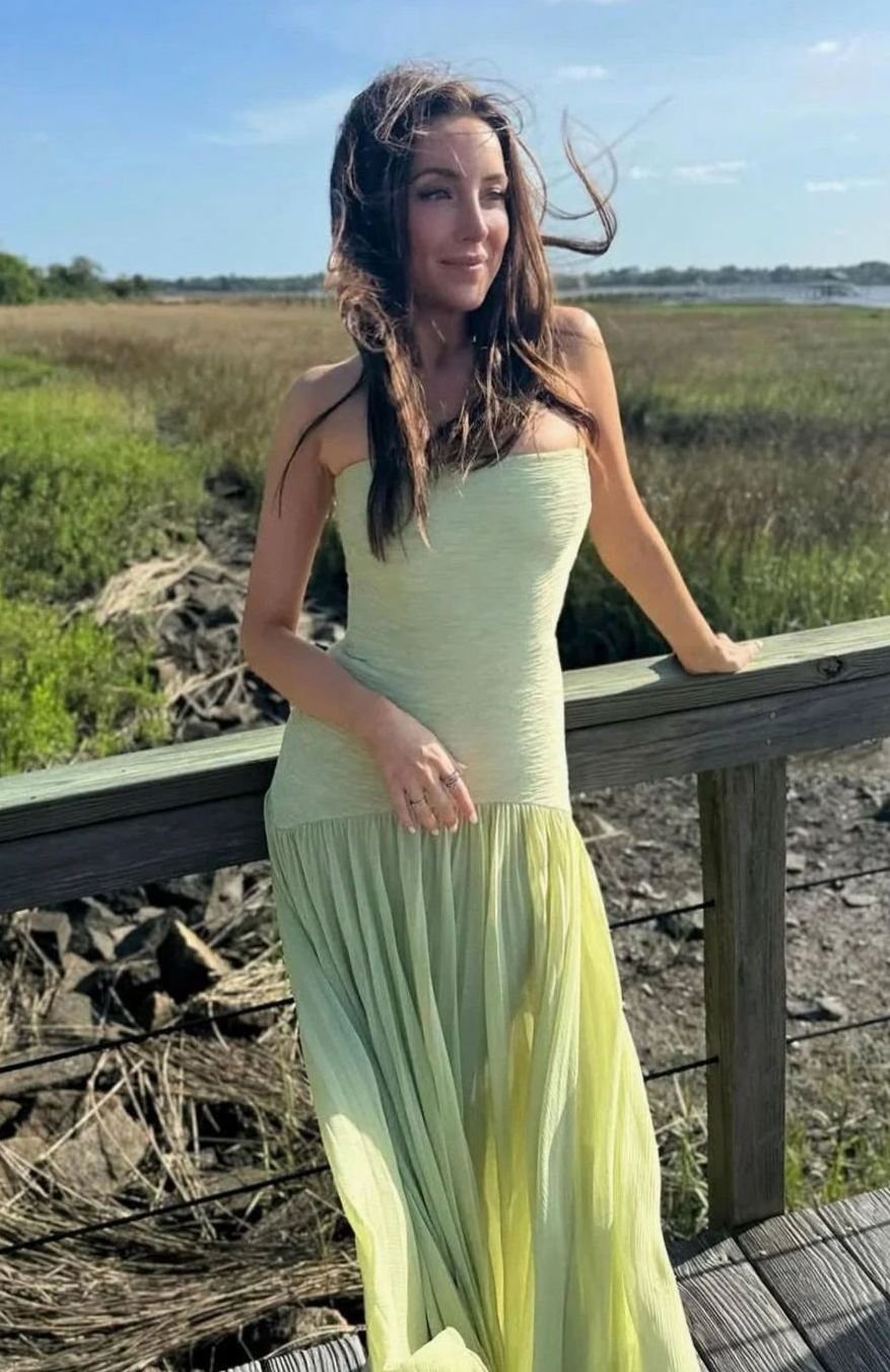 Nell | Strapless Pleated Formal Maxi Dress