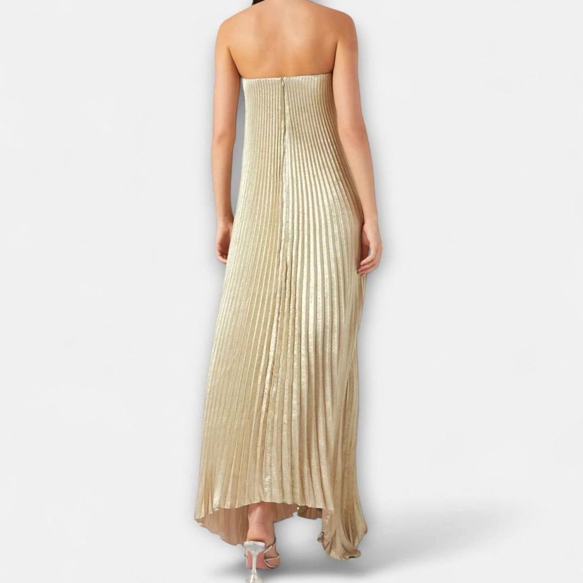 Madison | Strapless Pleated Sweetheart Maxi Dress