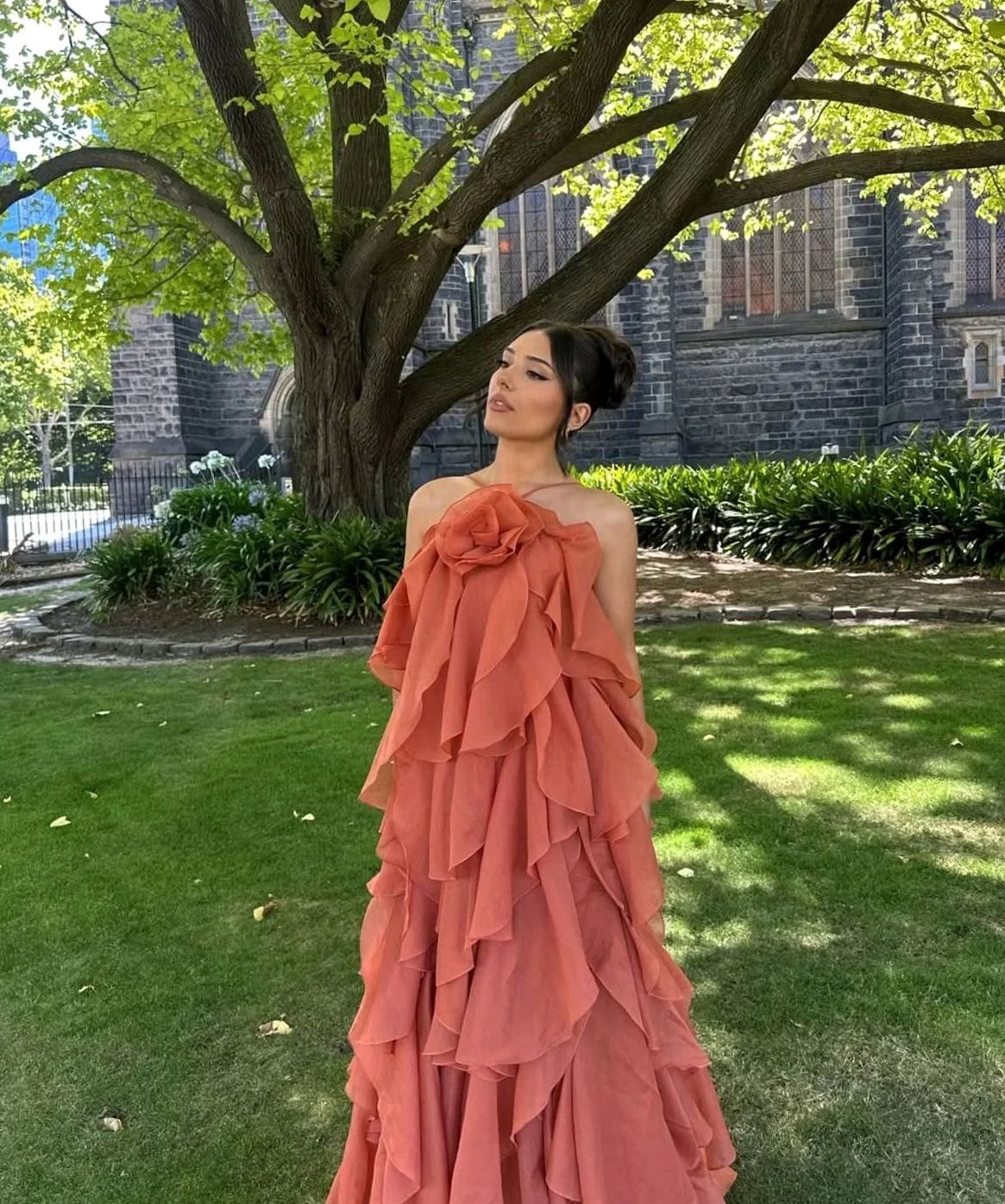 Clementine | Strapless Tiered Ruffle Formal Maxi Dress