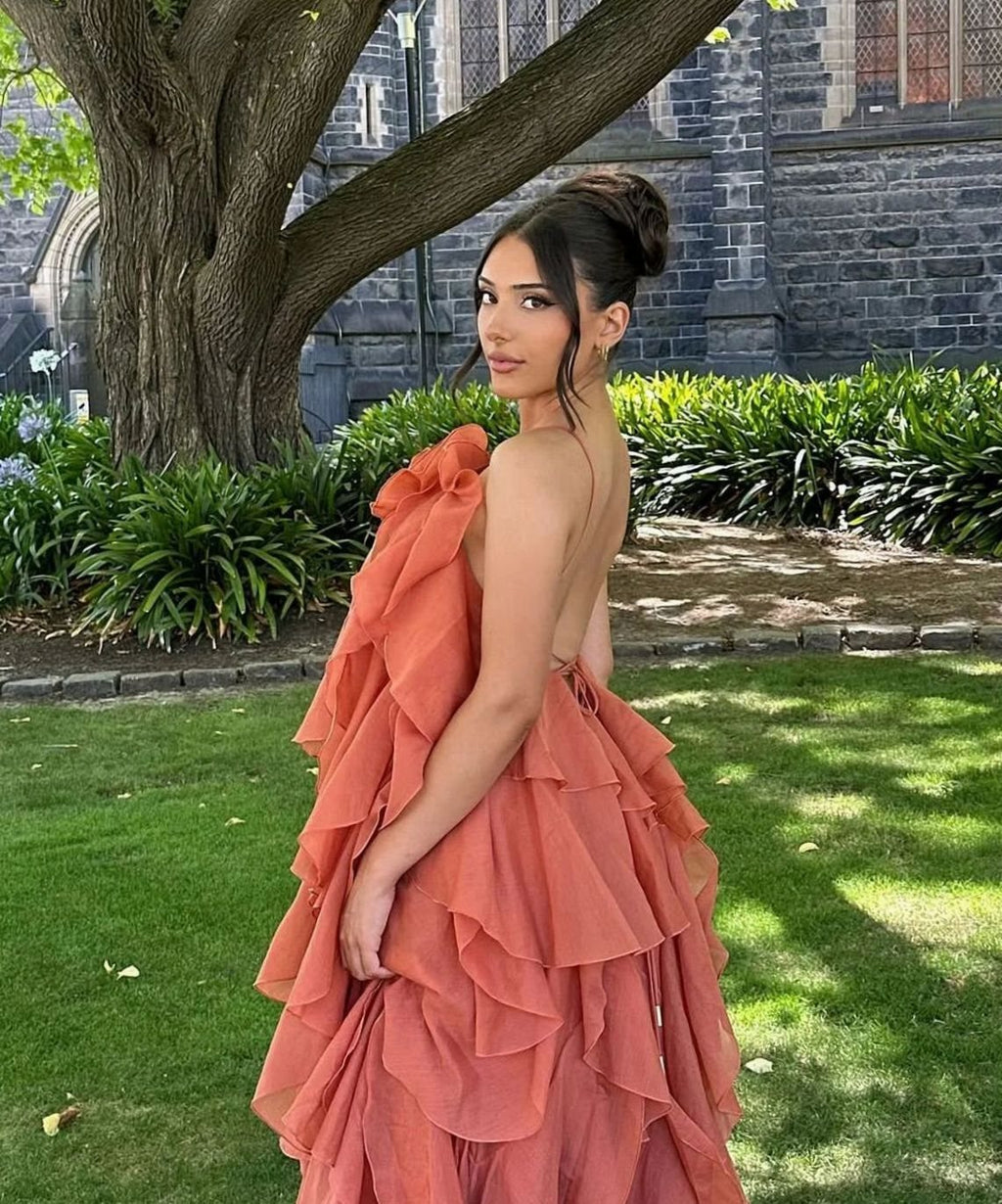 Clementine | Strapless Tiered Ruffle Formal Maxi Dress