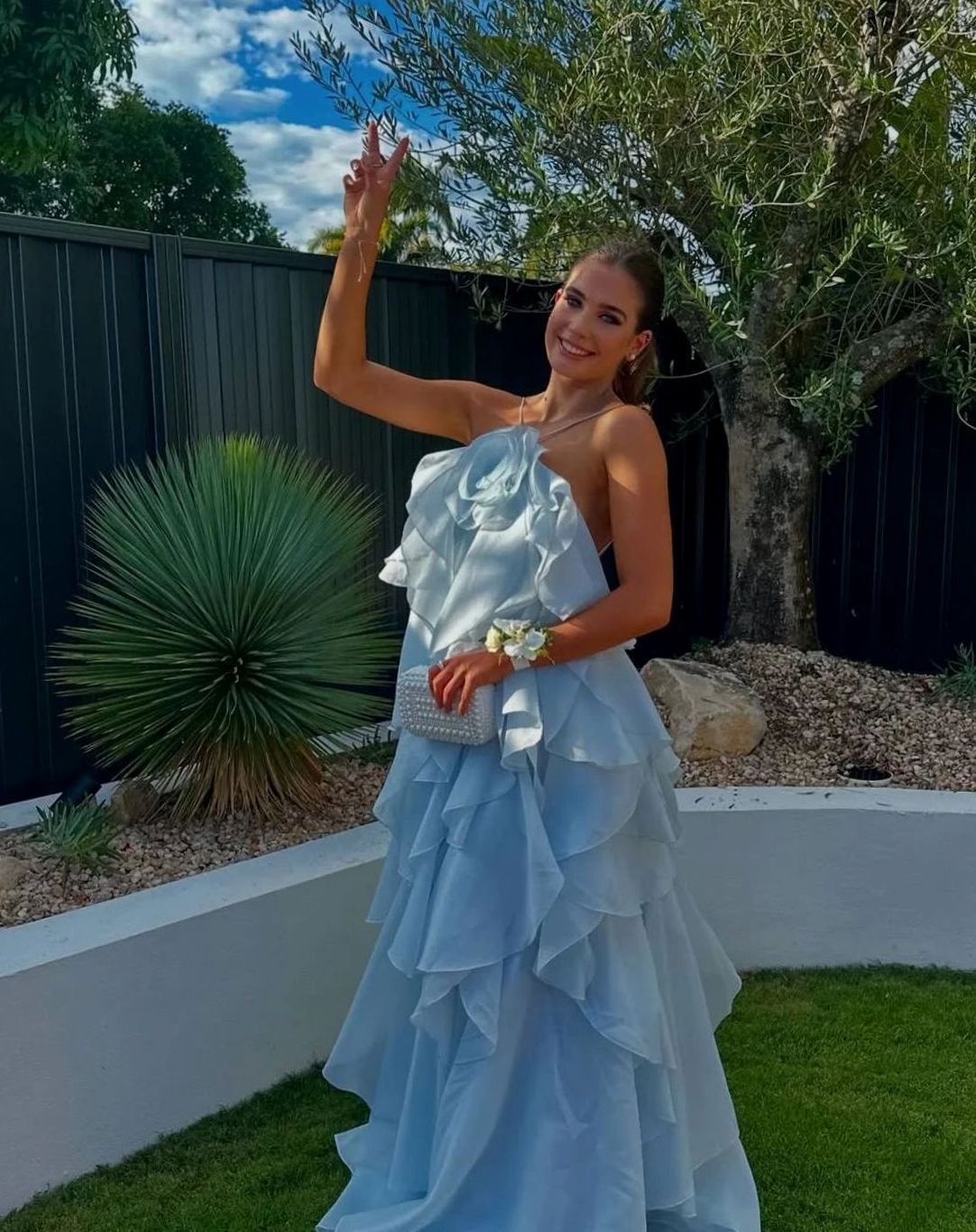 Clementine | Strapless Tiered Ruffle Formal Maxi Dress