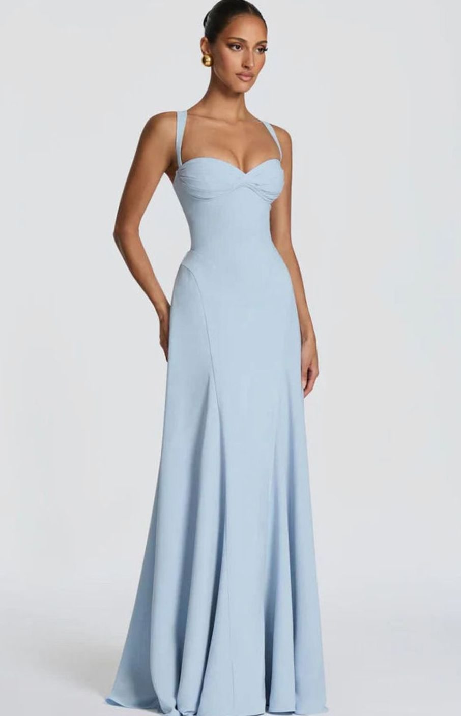 Primrose | Sweetheart Lace Up Back Flared Maxi Dress