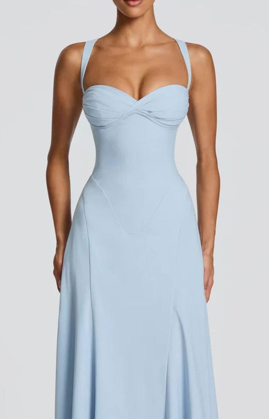 Primrose | Sweetheart Lace Up Back Flared Maxi Dress