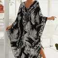 Isabella | Palm Print V Neck Kaftan Resort Maxi Dress